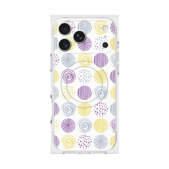 プレミアムスクエアケース with MagSafe［ Nordic Circle - Purple ］