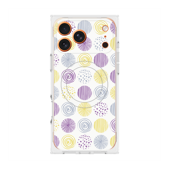 プレミアムスクエアケース with MagSafe［ Nordic Circle - Purple ］