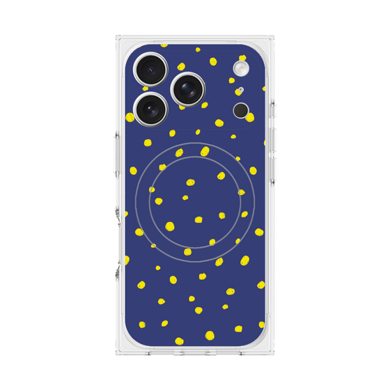 プレミアムスクエアケース with MagSafe［ Drawing Dot - Navy ］