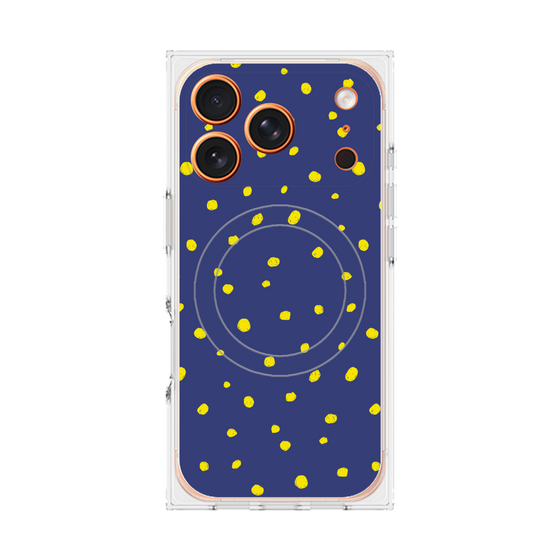 プレミアムスクエアケース with MagSafe［ Drawing Dot - Navy ］