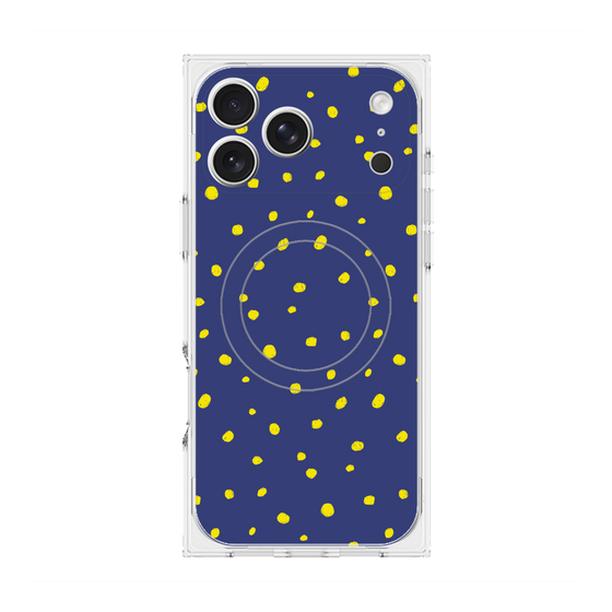 プレミアムスクエアケース with MagSafe［ Drawing Dot - Navy ］