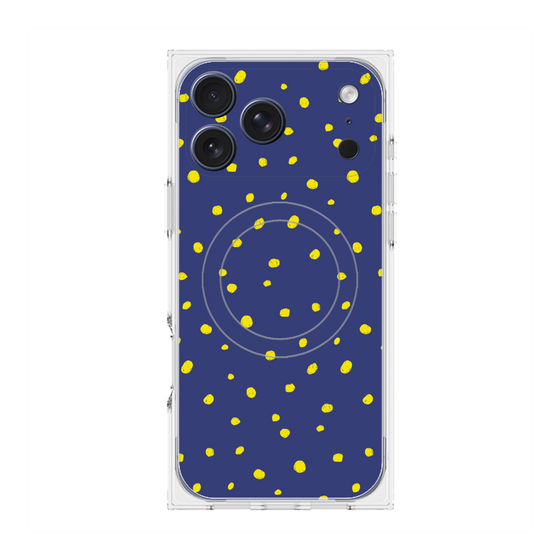 プレミアムスクエアケース with MagSafe［ Drawing Dot - Navy ］
