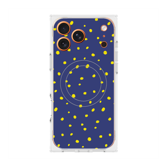 プレミアムスクエアケース with MagSafe［ Drawing Dot - Navy ］