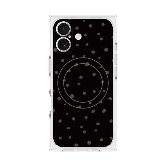 プレミアムスクエアケース with MagSafe［ Drawing Dot - Black ］