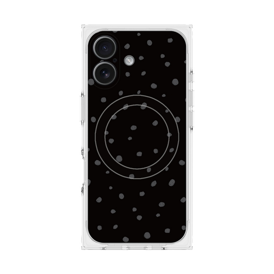 プレミアムスクエアケース with MagSafe［ Drawing Dot - Black ］