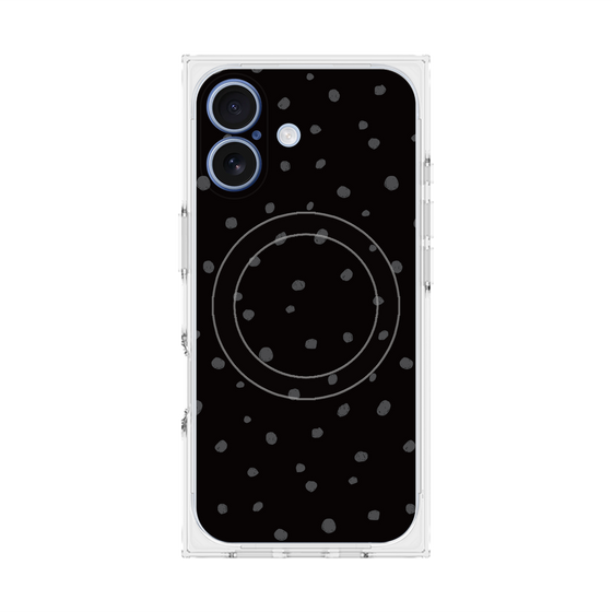 プレミアムスクエアケース with MagSafe［ Drawing Dot - Black ］