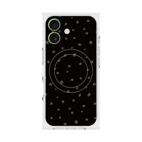 プレミアムスクエアケース with MagSafe［ Drawing Dot - Black ］