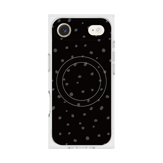 プレミアムスクエアケース with MagSafe［ Drawing Dot - Black ］