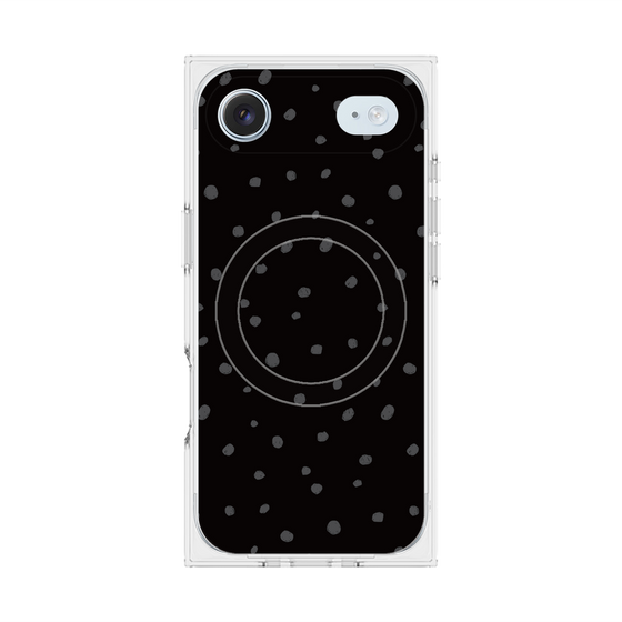 プレミアムスクエアケース with MagSafe［ Drawing Dot - Black ］