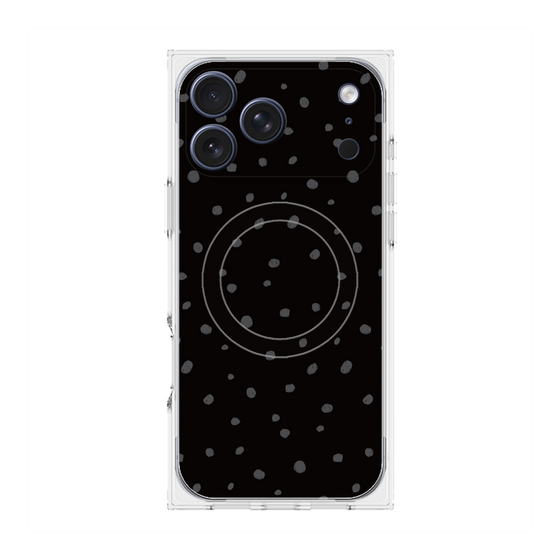 プレミアムスクエアケース with MagSafe［ Drawing Dot - Black ］
