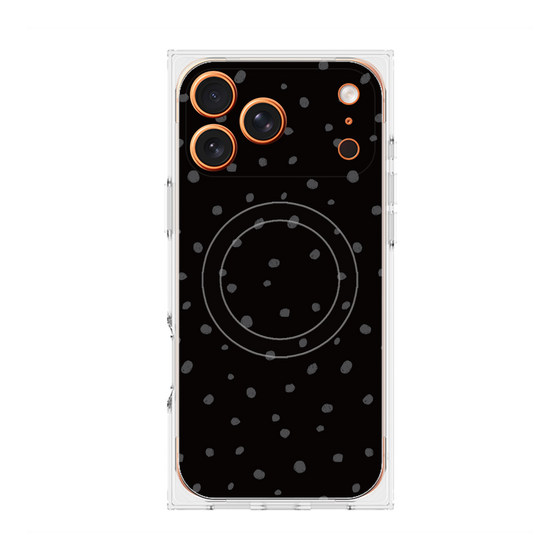 プレミアムスクエアケース with MagSafe［ Drawing Dot - Black ］