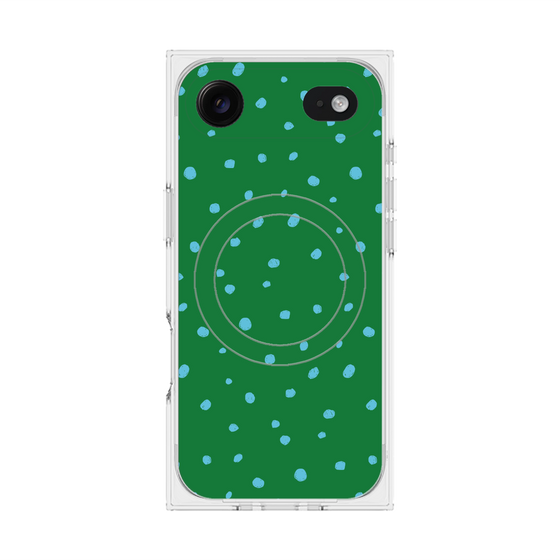 プレミアムスクエアケース with MagSafe［ Drawing Dot - Green ］