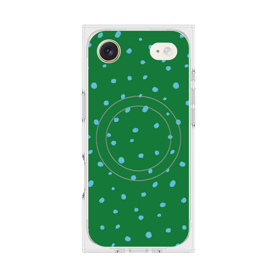 プレミアムスクエアケース with MagSafe［ Drawing Dot - Green ］