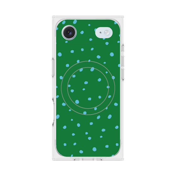 プレミアムスクエアケース with MagSafe［ Drawing Dot - Green ］