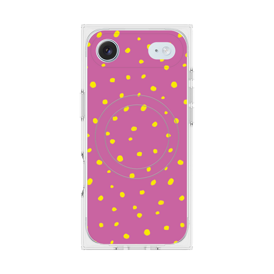 プレミアムスクエアケース with MagSafe［ Drawing Dot - Pink ］