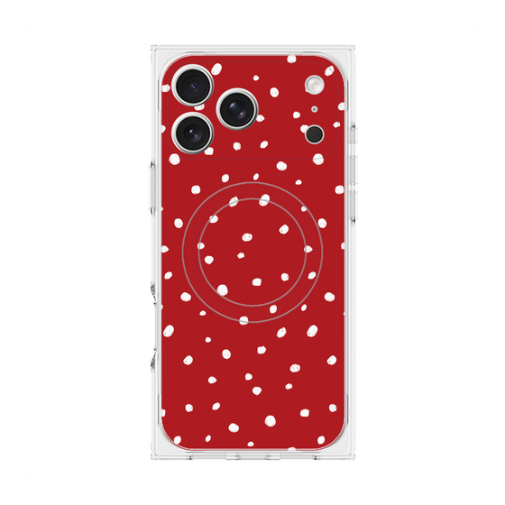 プレミアムスクエアケース with MagSafe［ Drawing Dot - Red ］