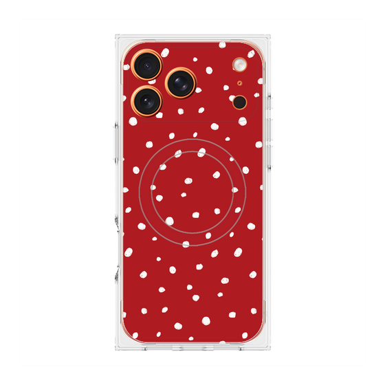 プレミアムスクエアケース with MagSafe［ Drawing Dot - Red ］