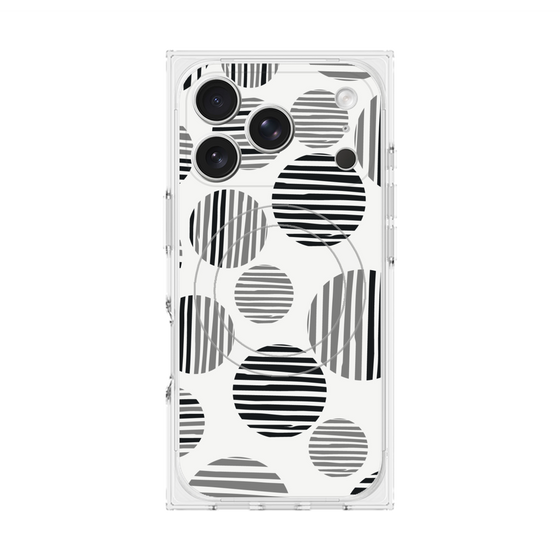 プレミアムスクエアケース with MagSafe［ Nordic Dot - Black ］