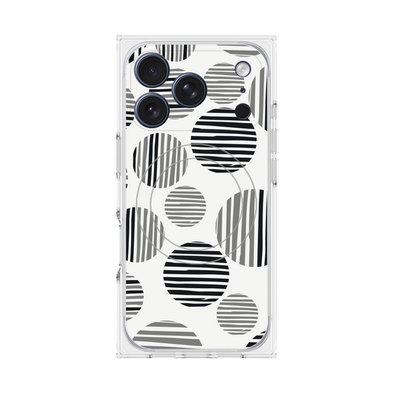 プレミアムスクエアケース with MagSafe［ Nordic Dot - Black ］