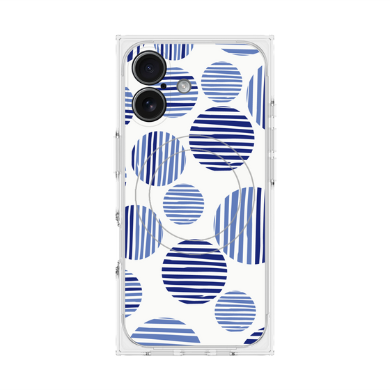 プレミアムスクエアケース with MagSafe［ Nordic Dot - Blue ］