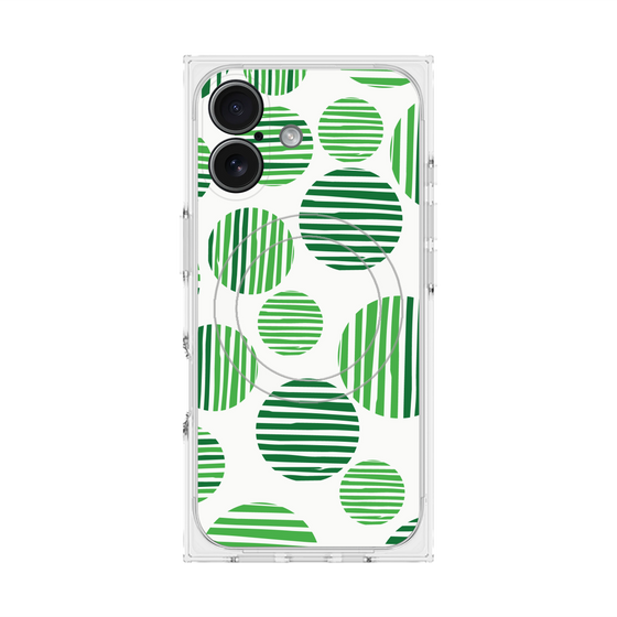 プレミアムスクエアケース with MagSafe［ Nordic Dot - Green ］