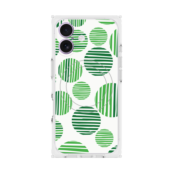 プレミアムスクエアケース with MagSafe［ Nordic Dot - Green ］