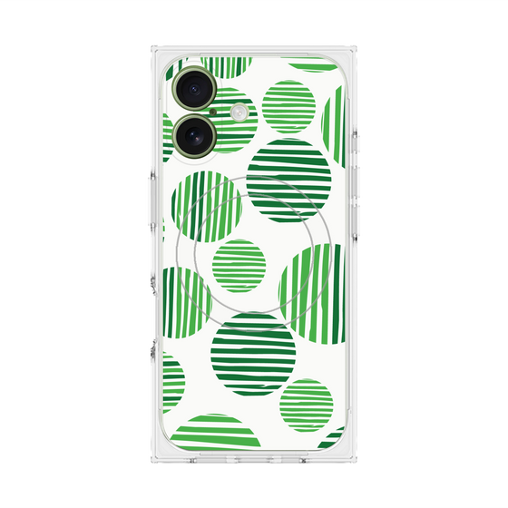 プレミアムスクエアケース with MagSafe［ Nordic Dot - Green ］