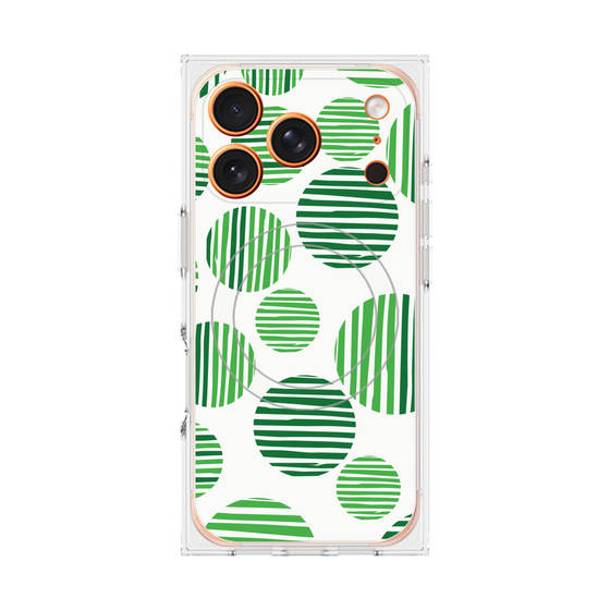 プレミアムスクエアケース with MagSafe［ Nordic Dot - Green ］