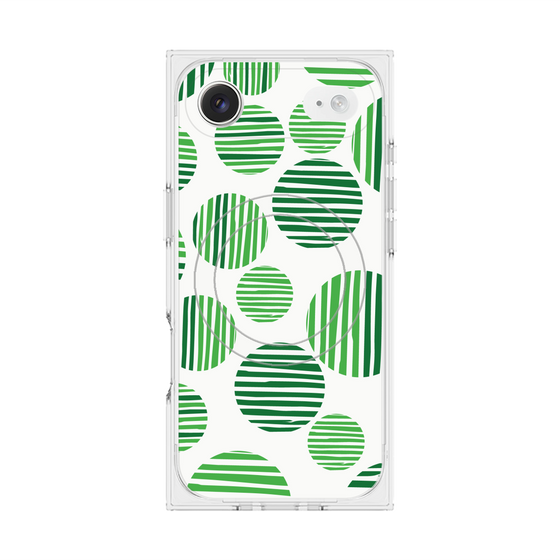 プレミアムスクエアケース with MagSafe［ Nordic Dot - Green ］