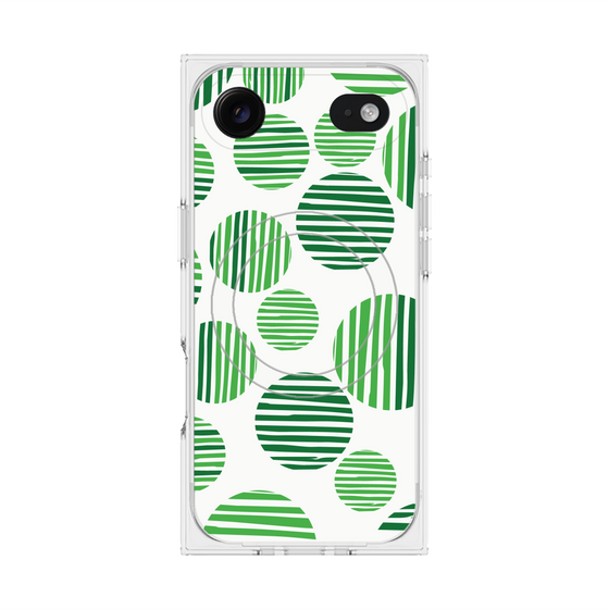 プレミアムスクエアケース with MagSafe［ Nordic Dot - Green ］