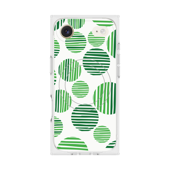 プレミアムスクエアケース with MagSafe［ Nordic Dot - Green ］
