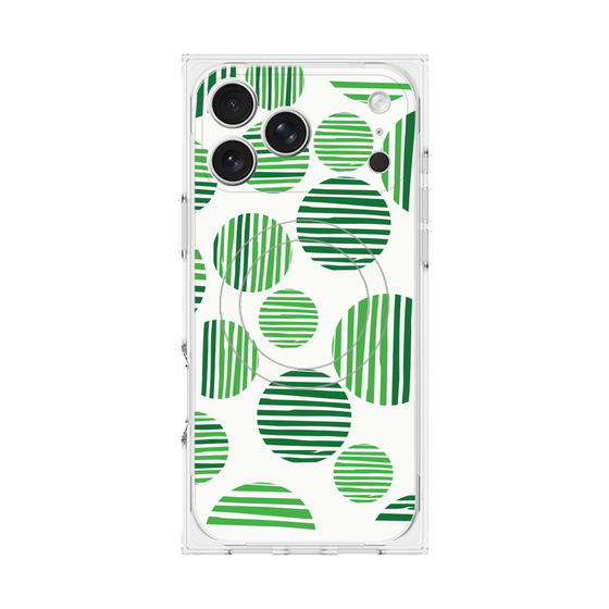 プレミアムスクエアケース with MagSafe［ Nordic Dot - Green ］