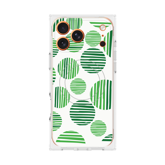 プレミアムスクエアケース with MagSafe［ Nordic Dot - Green ］
