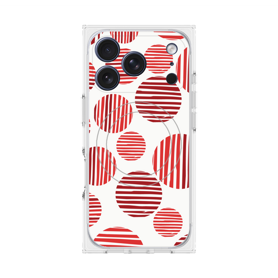 プレミアムスクエアケース with MagSafe［ Nordic Dot - Red ］