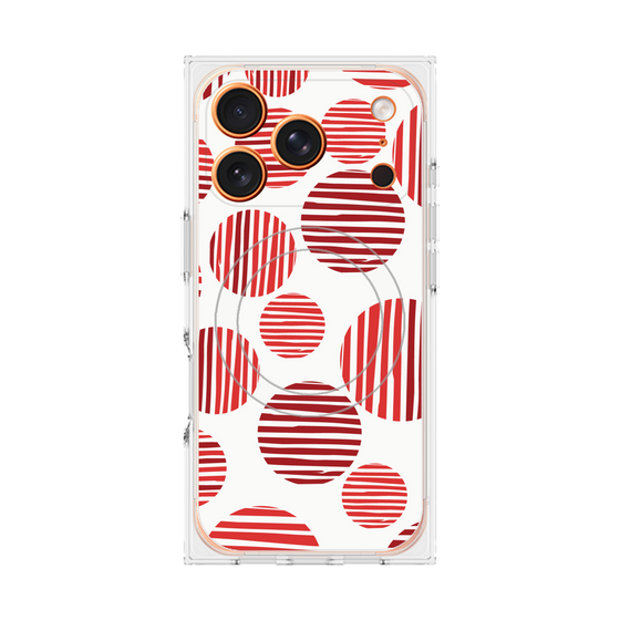 プレミアムスクエアケース with MagSafe［ Nordic Dot - Red ］