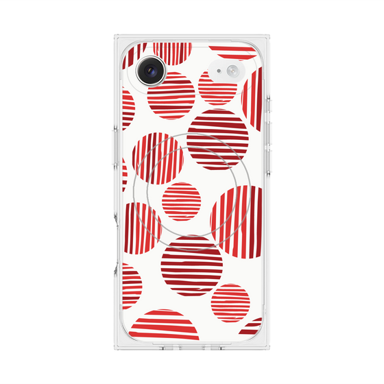 プレミアムスクエアケース with MagSafe［ Nordic Dot - Red ］