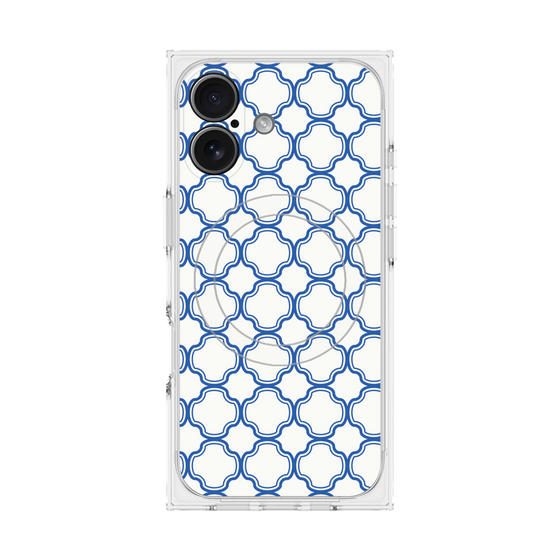 プレミアムスクエアケース with MagSafe［ Moroccan3 - Blue ］