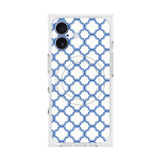 プレミアムスクエアケース with MagSafe［ Moroccan3 - Blue ］