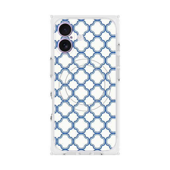 プレミアムスクエアケース with MagSafe［ Moroccan3 - Blue ］