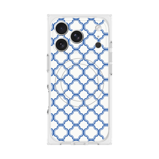 プレミアムスクエアケース with MagSafe［ Moroccan3 - Blue ］