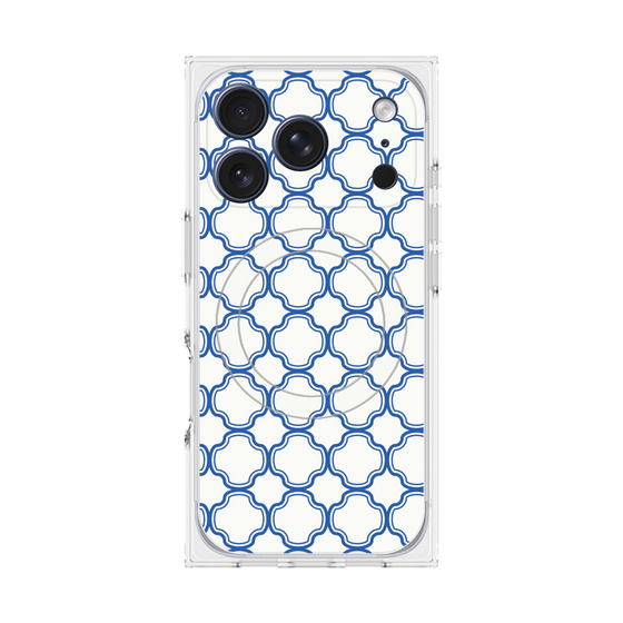 プレミアムスクエアケース with MagSafe［ Moroccan3 - Blue ］