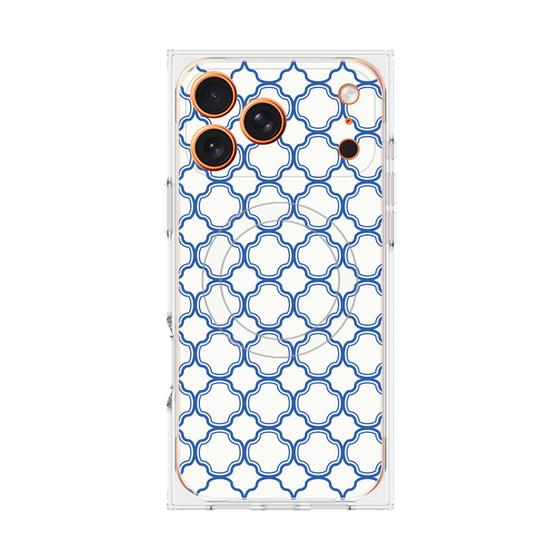 プレミアムスクエアケース with MagSafe［ Moroccan3 - Blue ］
