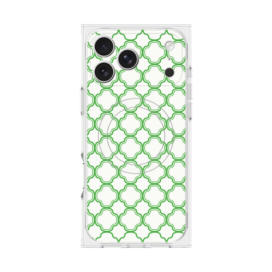 プレミアムスクエアケース with MagSafe［ Moroccan3 - Green ］