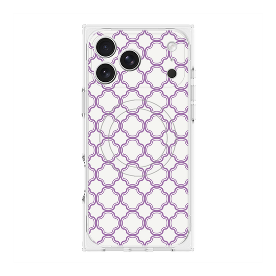 プレミアムスクエアケース with MagSafe［ Moroccan3 - Purple ］