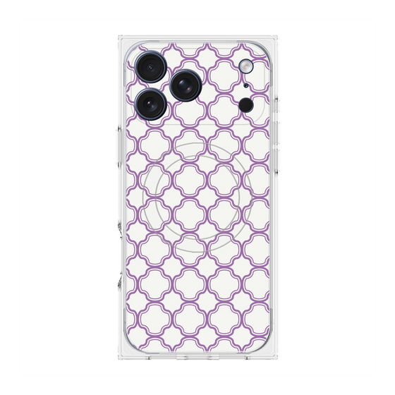 プレミアムスクエアケース with MagSafe［ Moroccan3 - Purple ］