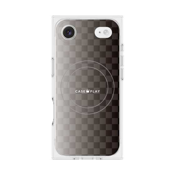 プレミアムスクエアケース with MagSafe［ CASEPLAY Check - Black ］