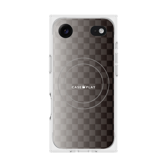 プレミアムスクエアケース with MagSafe［ CASEPLAY Check - Black ］