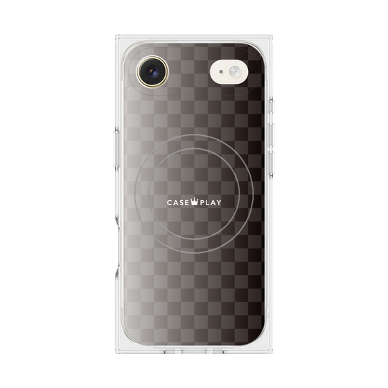 プレミアムスクエアケース with MagSafe［ CASEPLAY Check - Black ］
