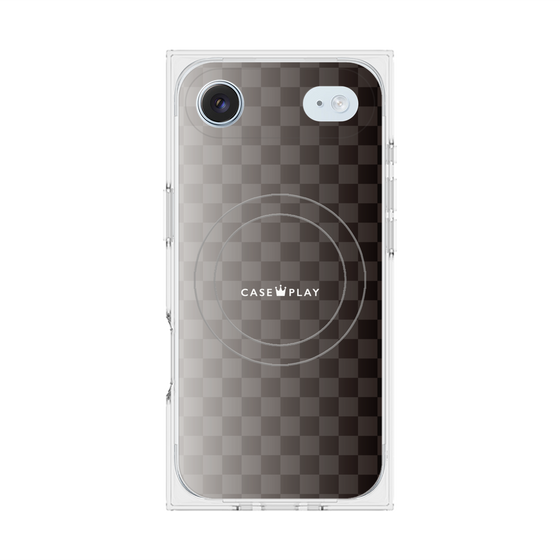 プレミアムスクエアケース with MagSafe［ CASEPLAY Check - Black ］