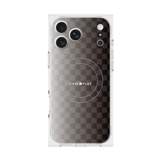 プレミアムスクエアケース with MagSafe［ CASEPLAY Check - Black ］